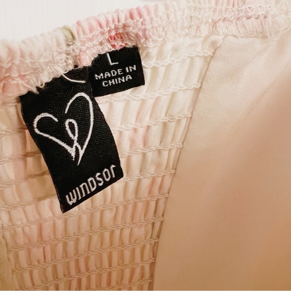 Windsor Whimsical Fairy Bunny Floral Strapless Babydoll Dress Light Pink Large - Picture 9 of 13